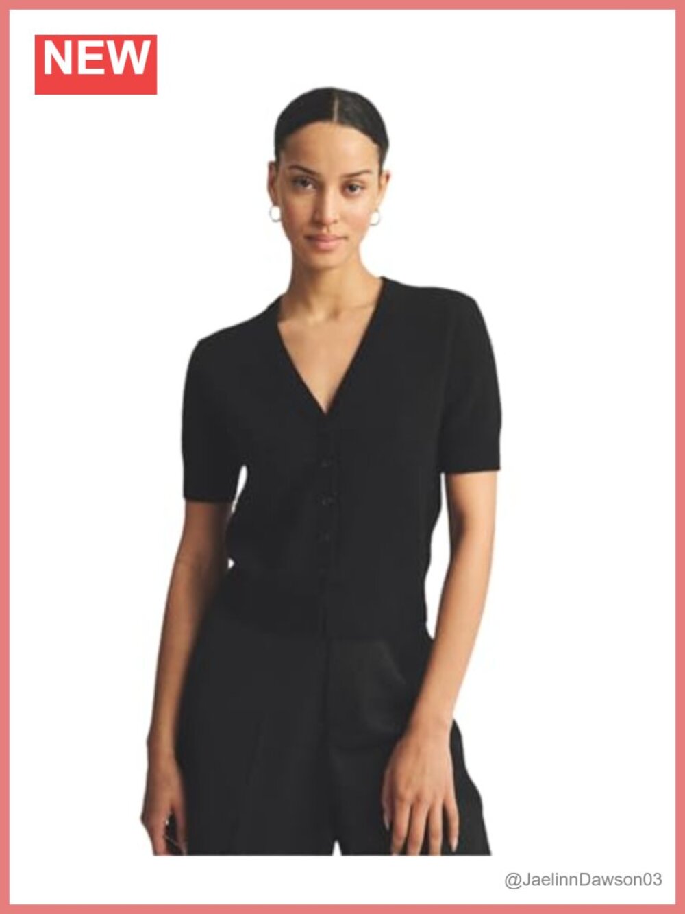 Lightweight 100% Cashmere Short Sleeve Cardigan V-Neck Button Front